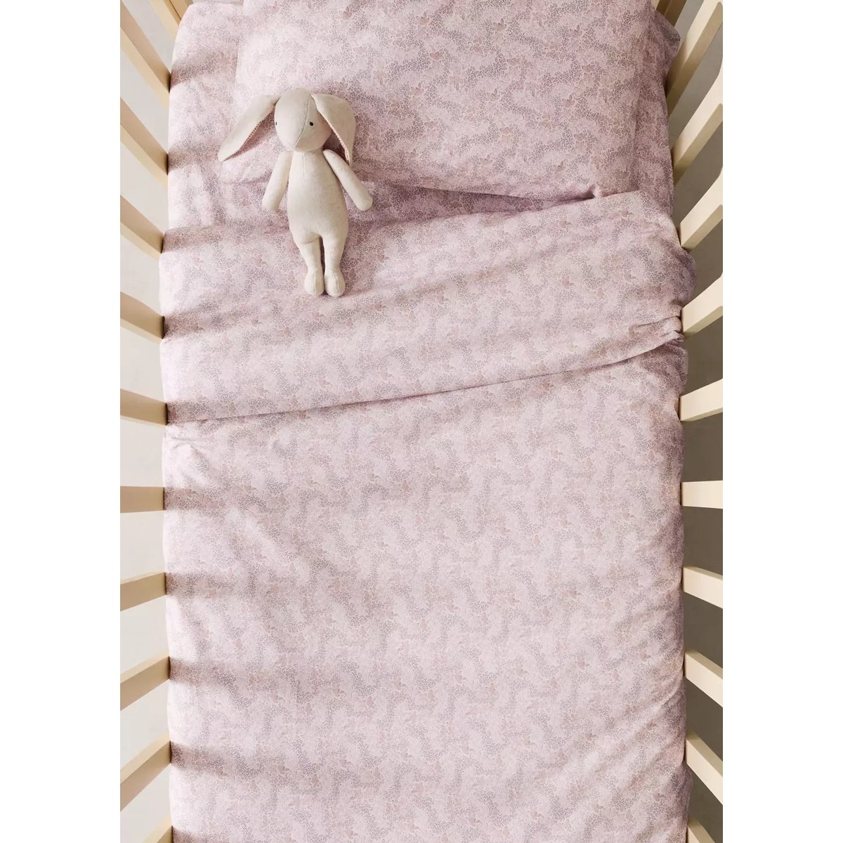 Housse de couette percale de coton imprimé fleuri lit berceau nude, MANGO HOME
