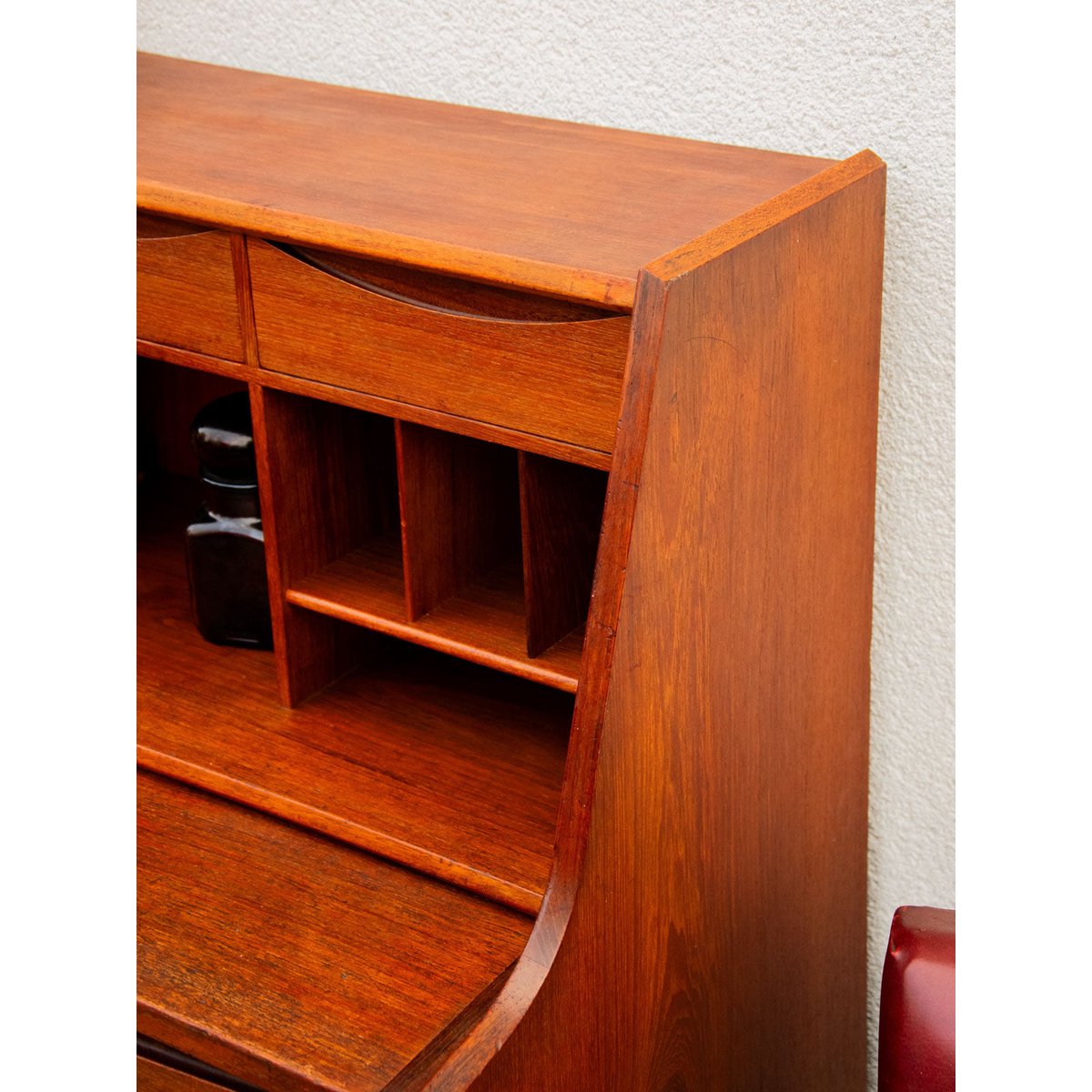 Secrétaire scandinave en bois Honoré N°127 - Bon état bois clair, DEBONGOUT