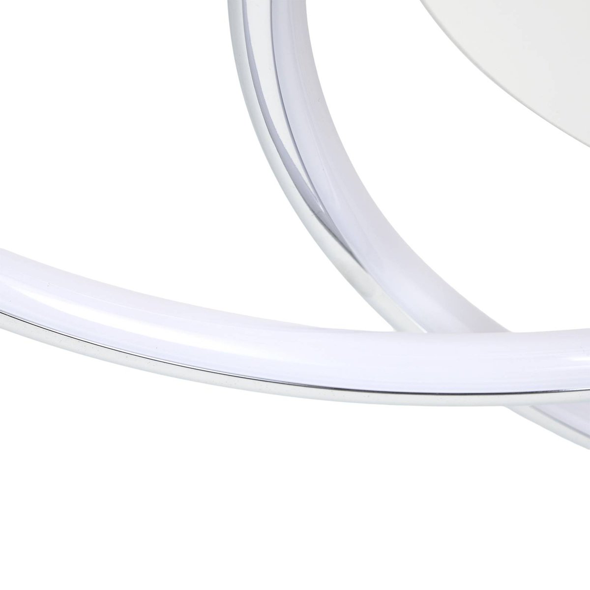Plafonnier en métal moderneLED, Joline blanc, chrome, LINDBY