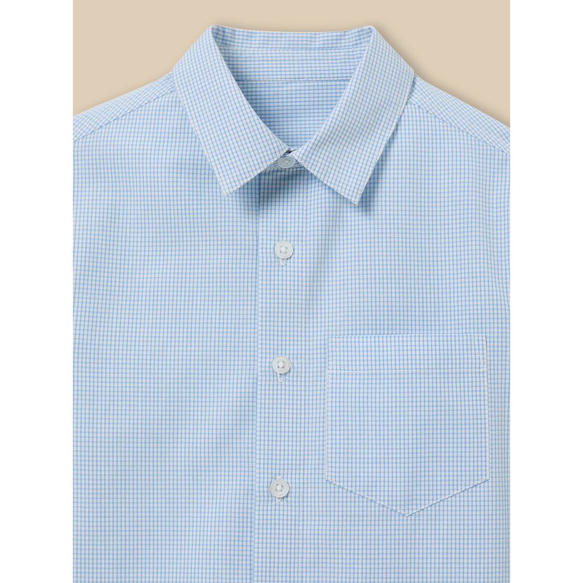 Chemise en micro vichy . bleu, CYRILLUS