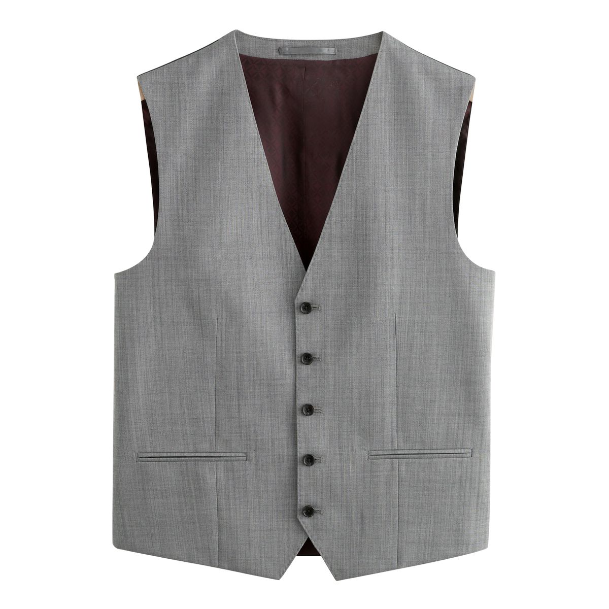 Gilet de costume en laine Signature gris, NEXT