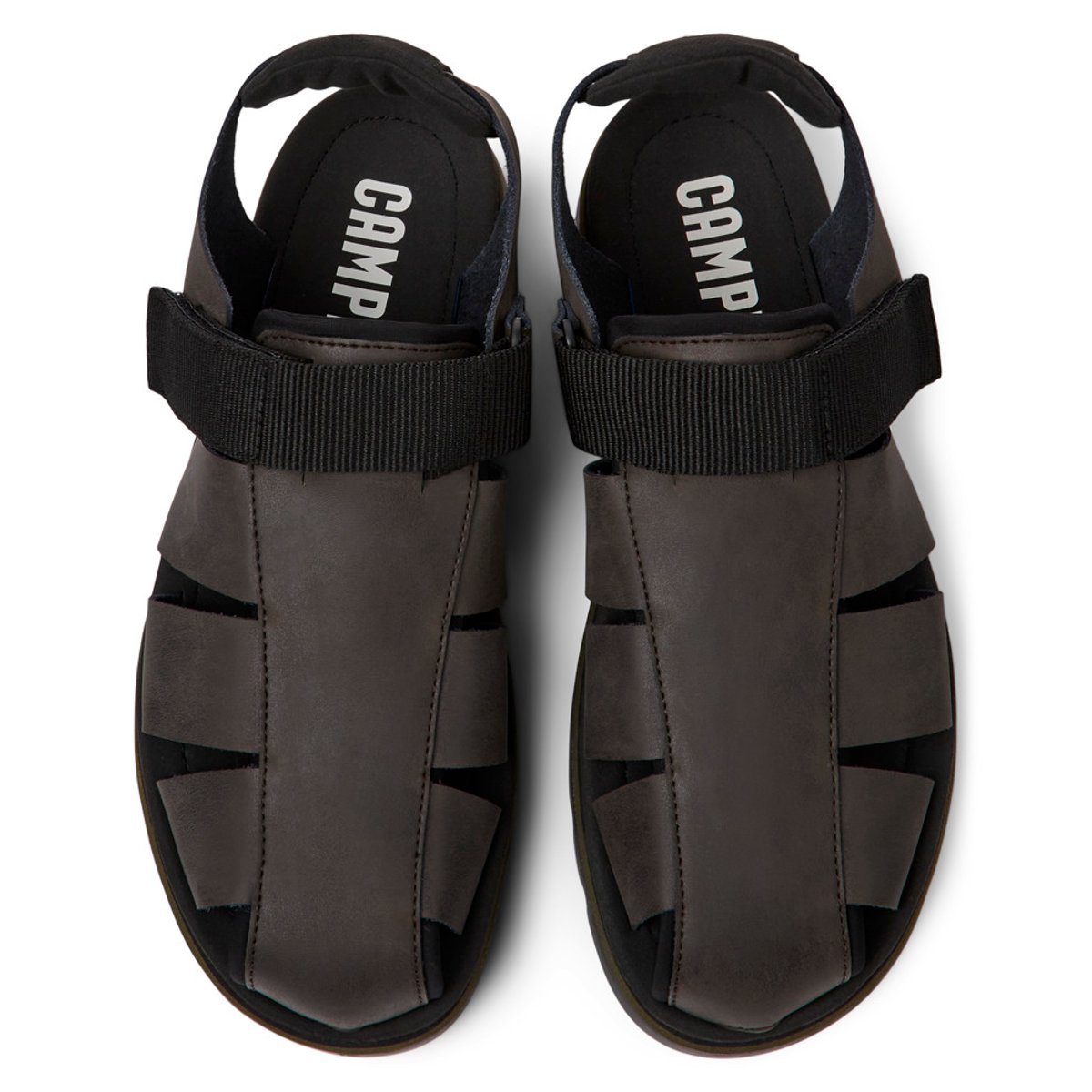 Sandales Cuir Oruga marron foncé, CAMPER