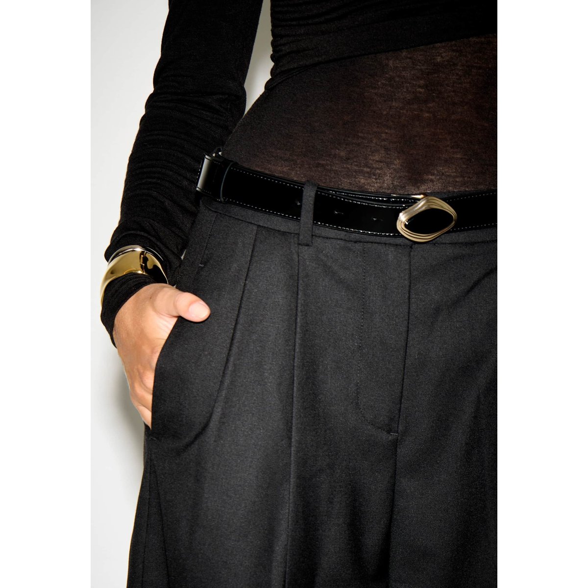 Ceinture En Cuir Véritable noir, GUESS