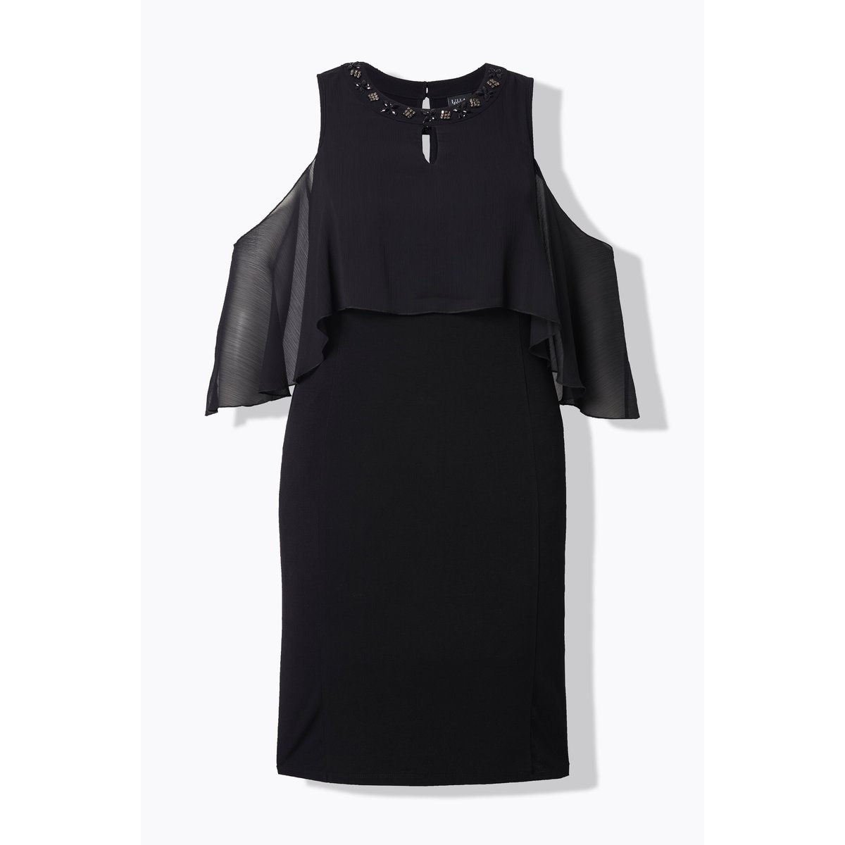 Robe en mousseline coupe Slim noir, ULLA POPKEN
