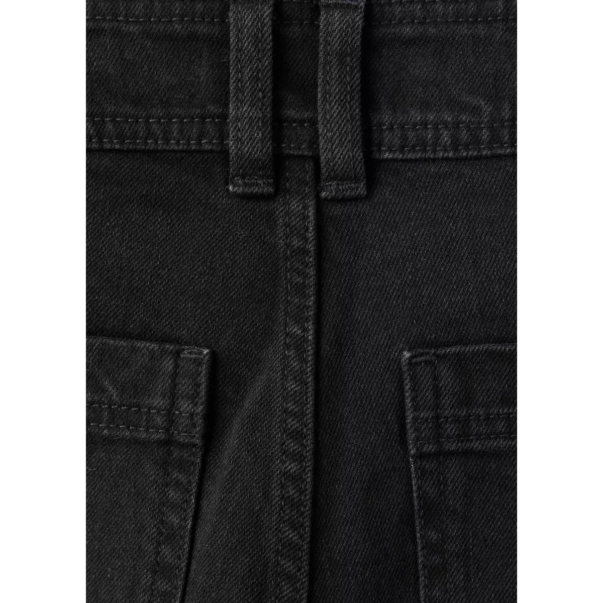 Jean style jupe-culotte Catherin taille haute black denim, MANGO