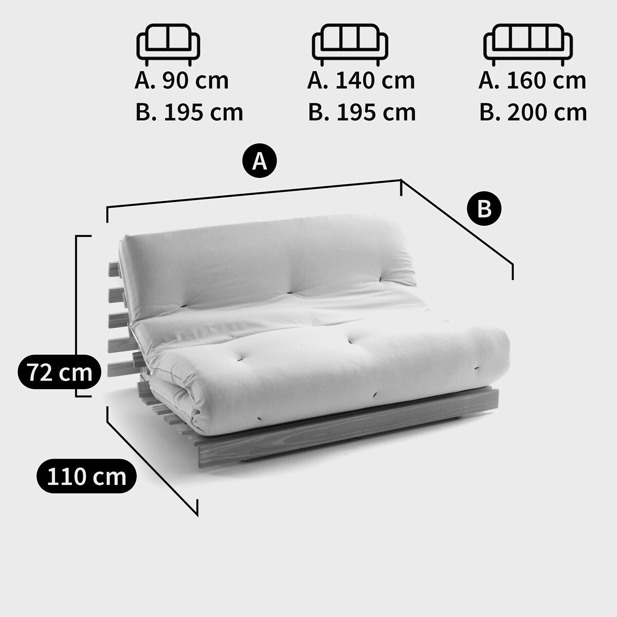 Banquette futon, 4 positions Thaï bois foncé wengé, LA REDOUTE INTERIEURS