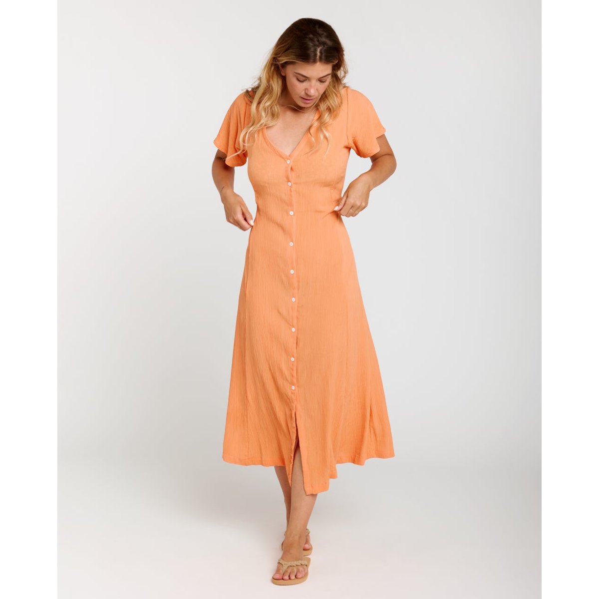 Robe longue Molokai manches courtes orange, RIP CURL