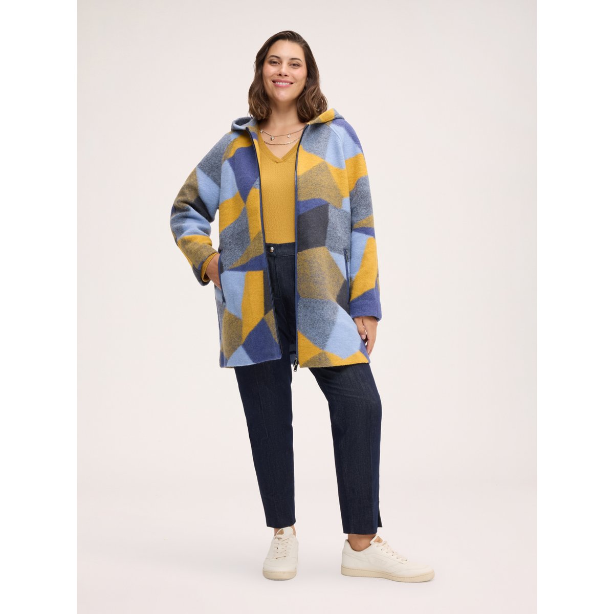 Manteau imprimé bleu, FIORELLA RUBINO