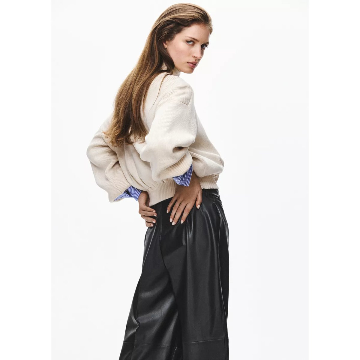 Veste bomber maille écru, MANGO