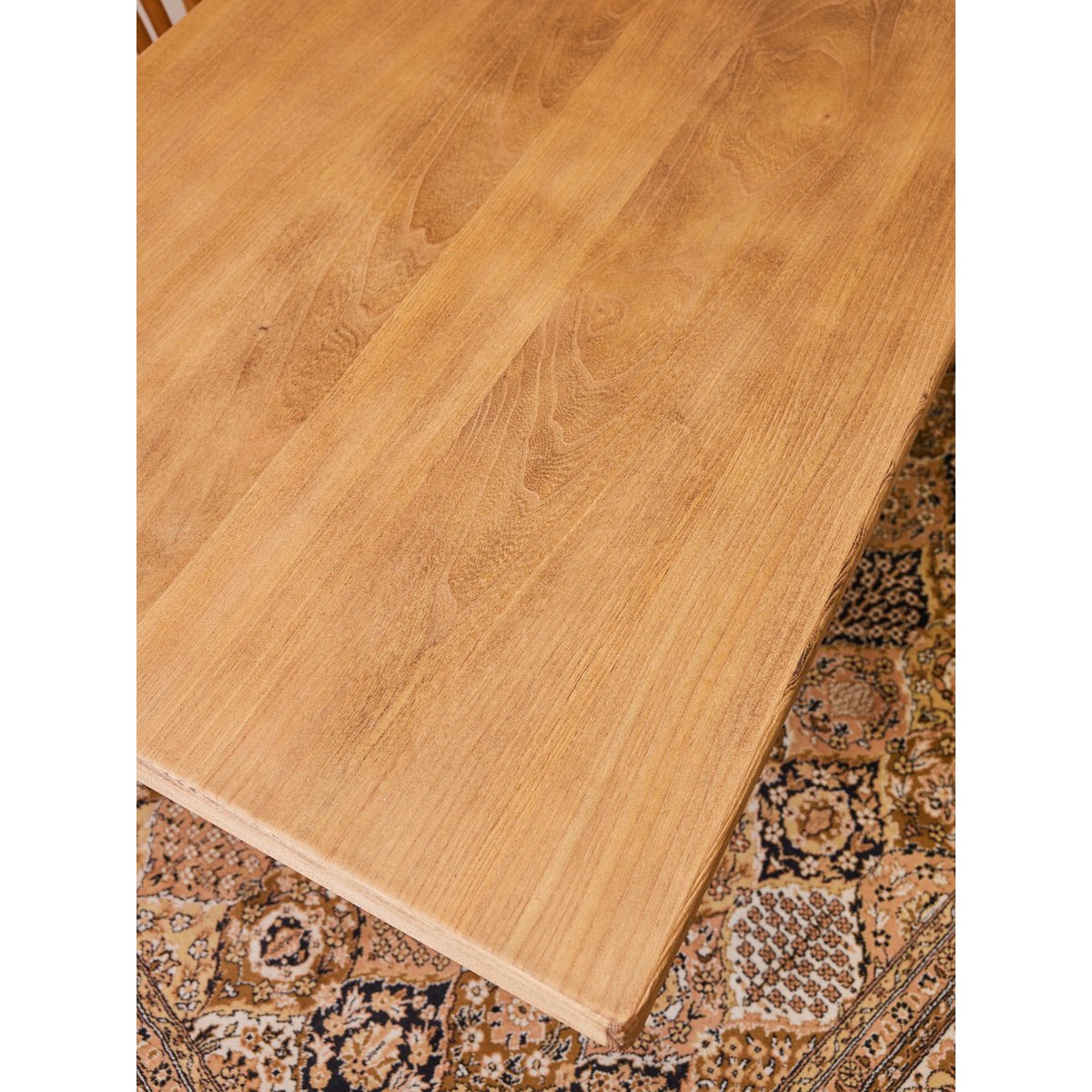 Grande table à manger en bois massif et sablé Romy N°1507 - Bon état bois clair, DEBONGOUT