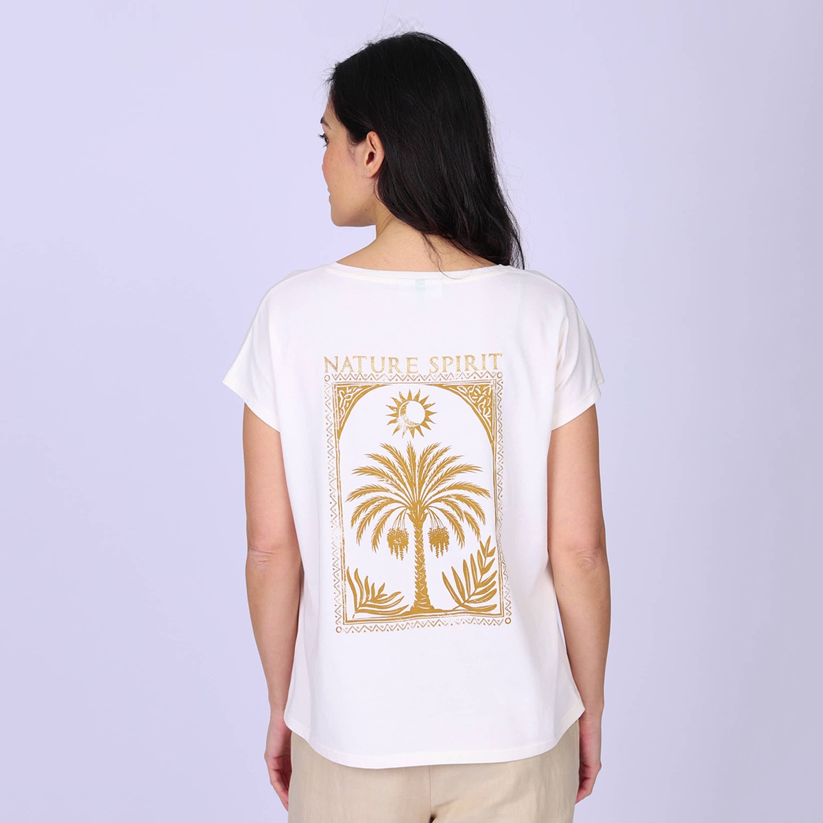 T-shirt brillant ecru, MISE AU GREEN