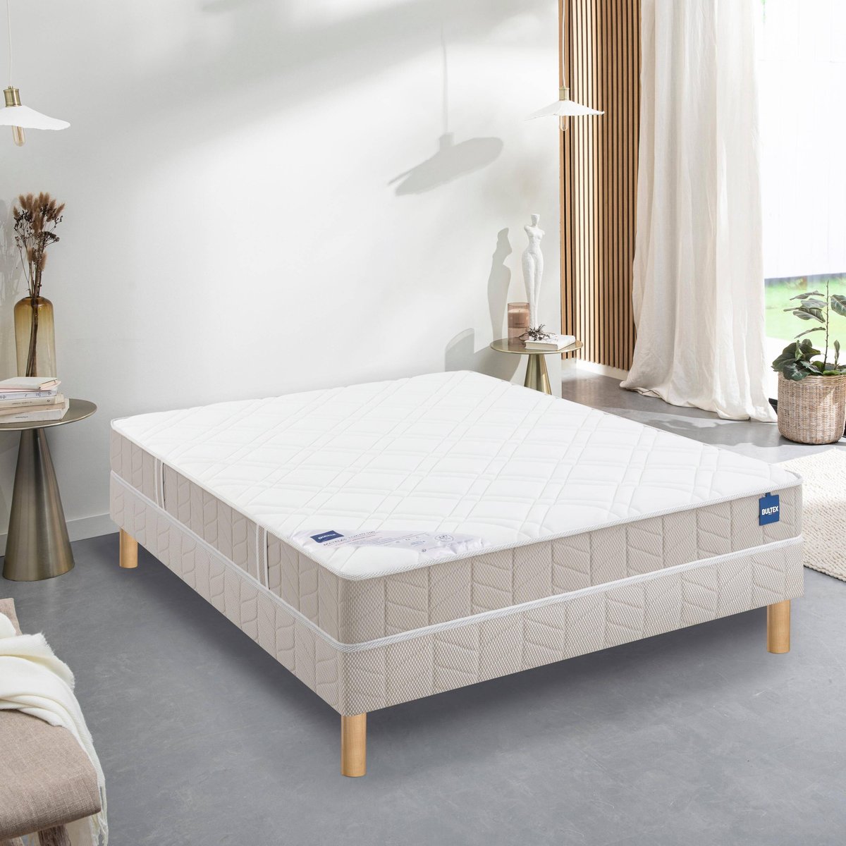Ensemble sommier et matelas - TOKYO blanc, BULTEX