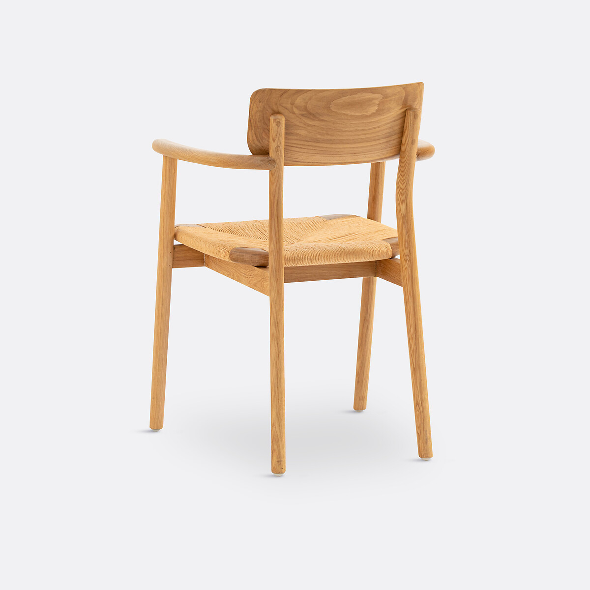 Fauteuil de table chêne massif et tressage, Pipo chêne moyen, LA REDOUTE INTERIEURS