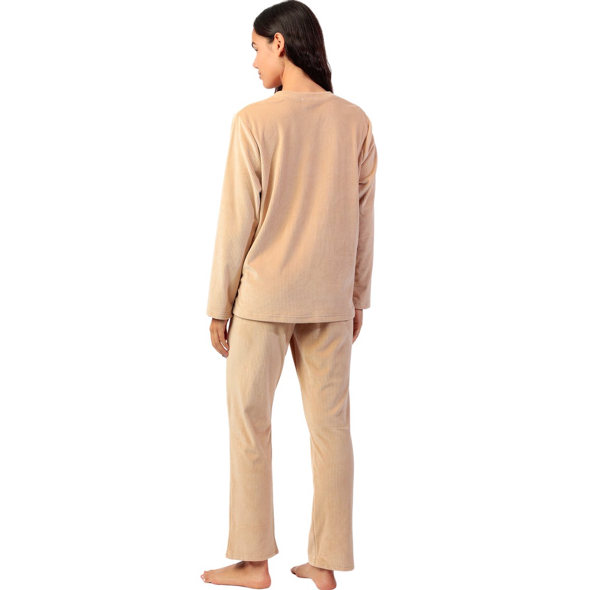 Pyjama pantalon top manches longues ADM Home beige, ADMAS