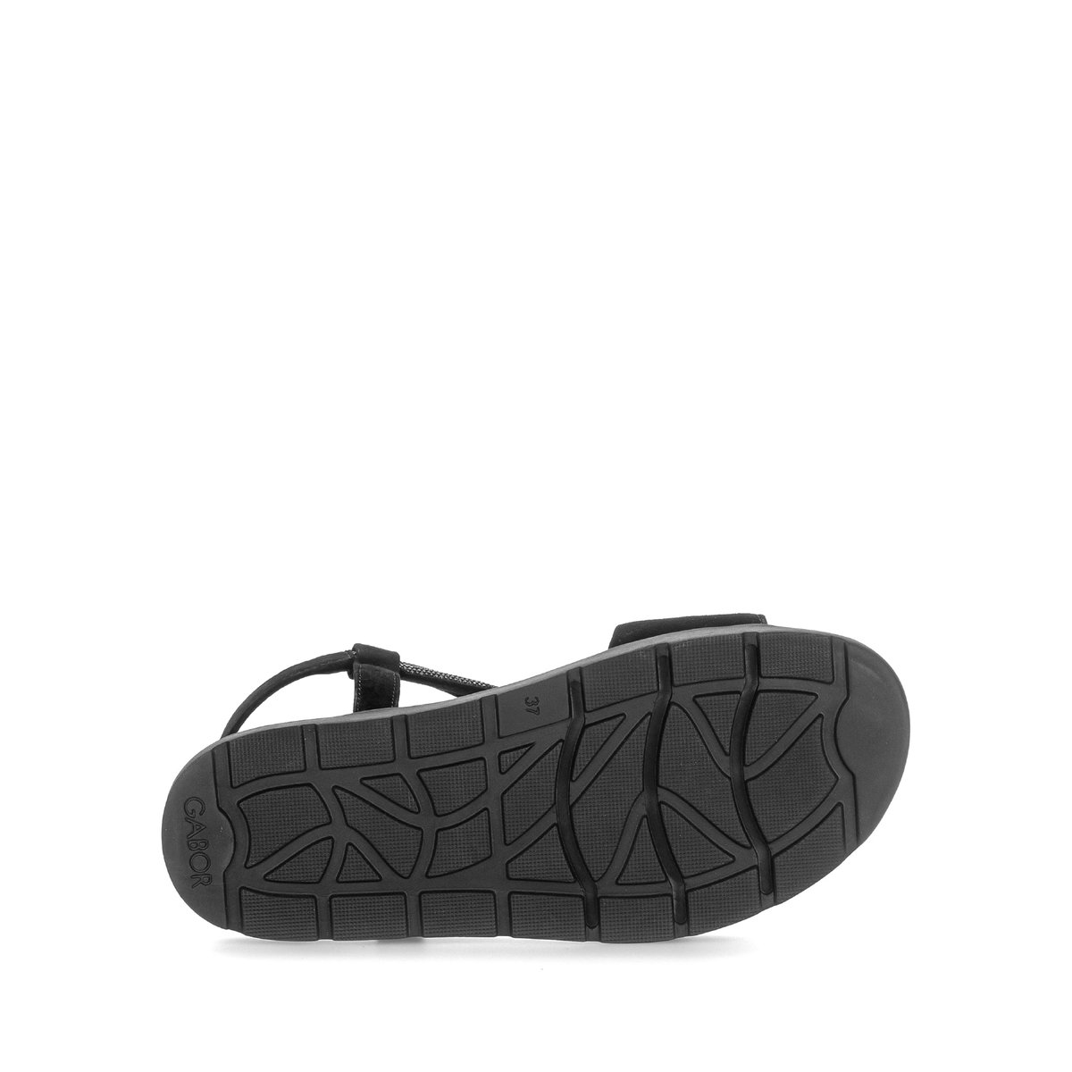 Sandales en cuir à talon compensé noir velours, GABOR