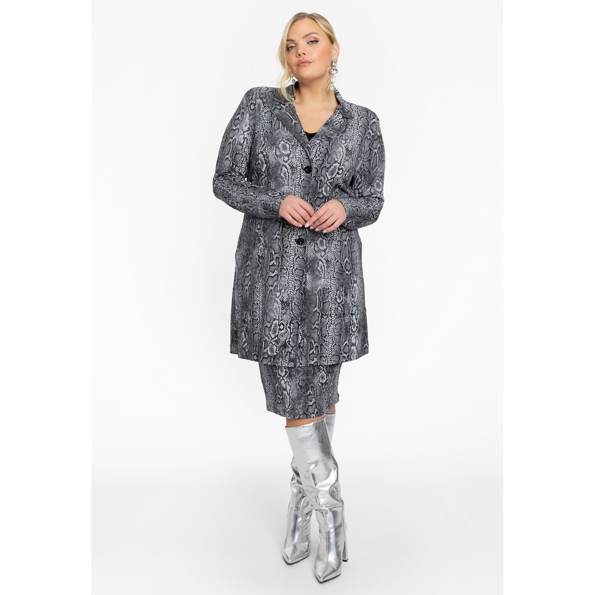 Veste /Blazer avec fermeture à bouton gris, YOEK
