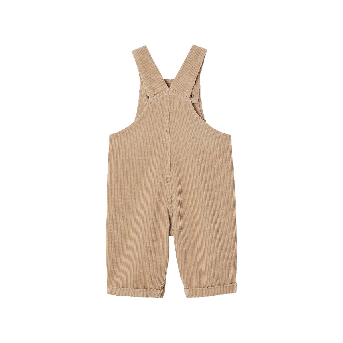 Salopette en velours côtelé bébé taupe, VERTBAUDET