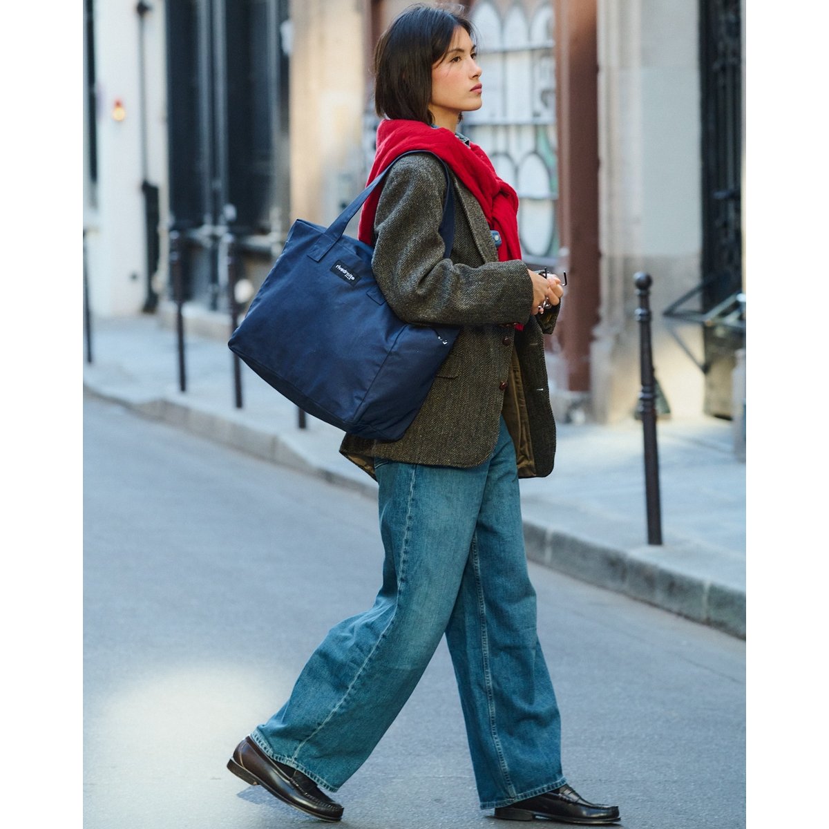 Sac 24heures en coton enduit zippé CÉLESTINS bleu enduit, RIVEDROITE