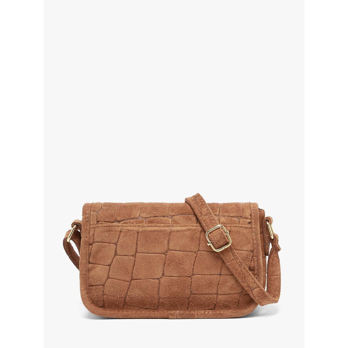 Sac bandoulière Velvet croco cuir cuoio, MILANO