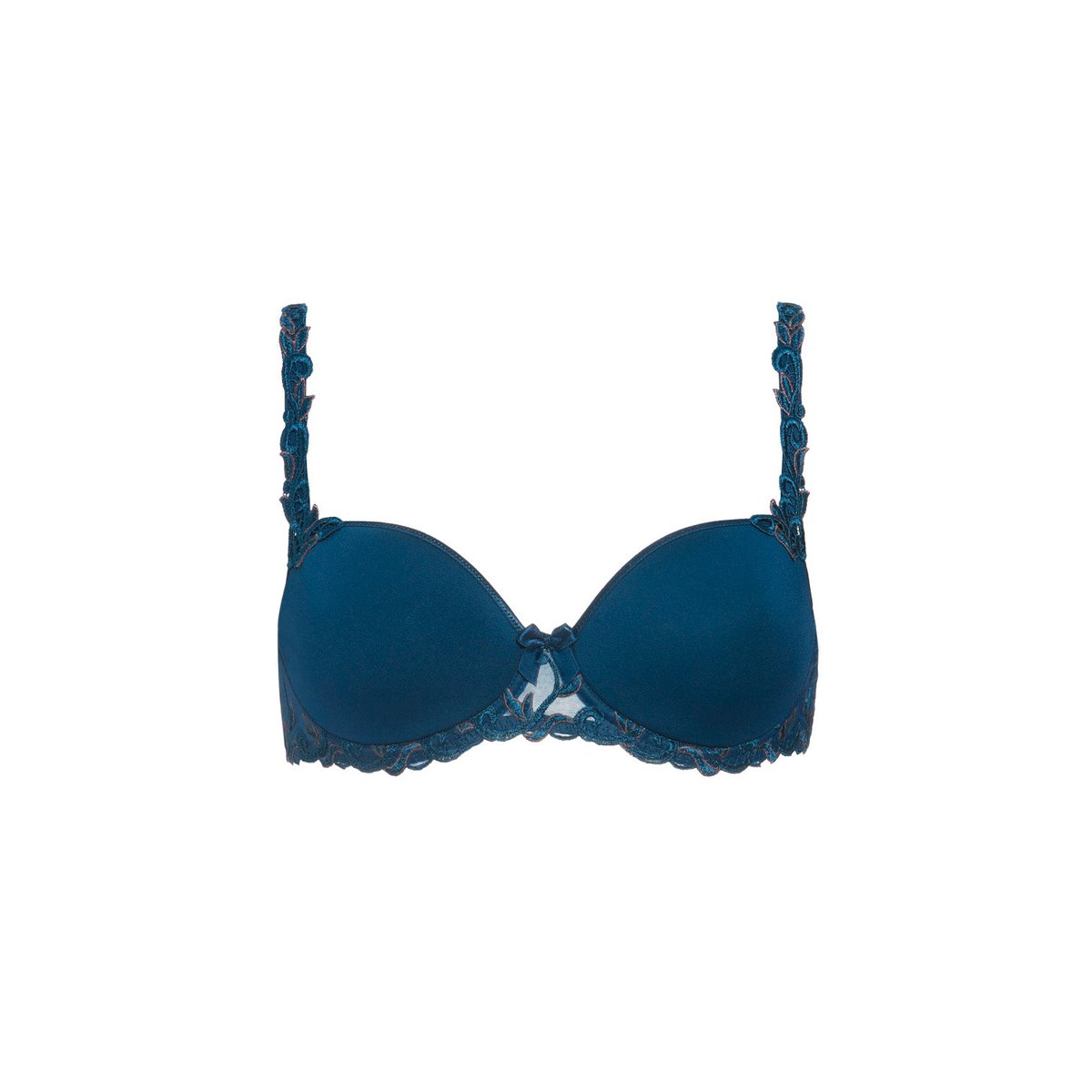 Soutien-gorge décolleté carré en spacer 3D, ANDORA bleu pétrole, SIMONE PERELE