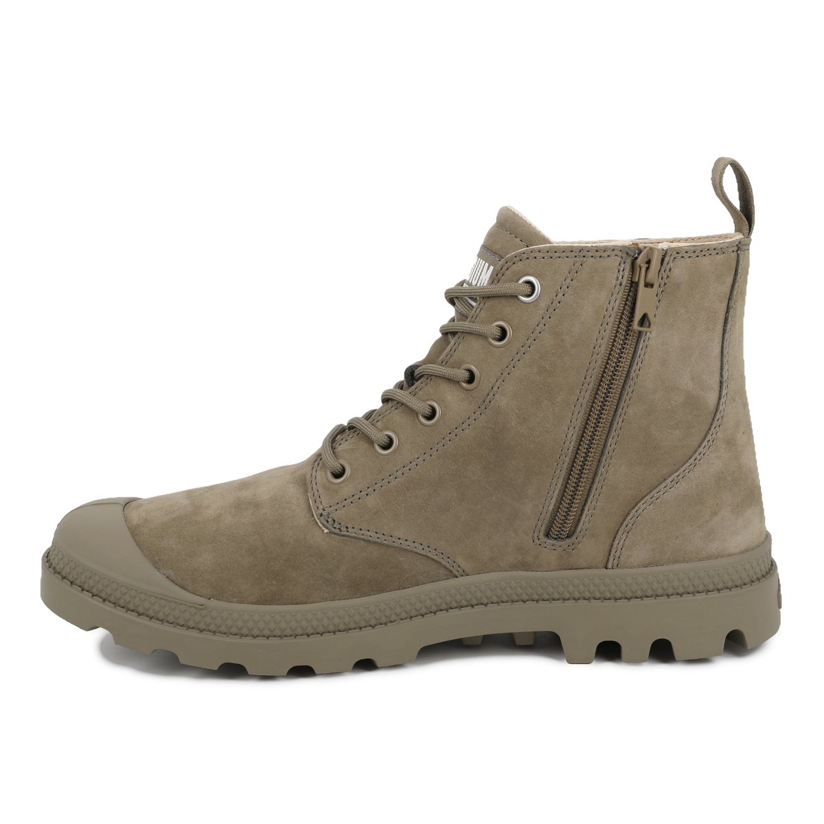 Baskets montantes en coton PAMPA HI ZIP NBK 2 vert-dusky green, PALLADIUM