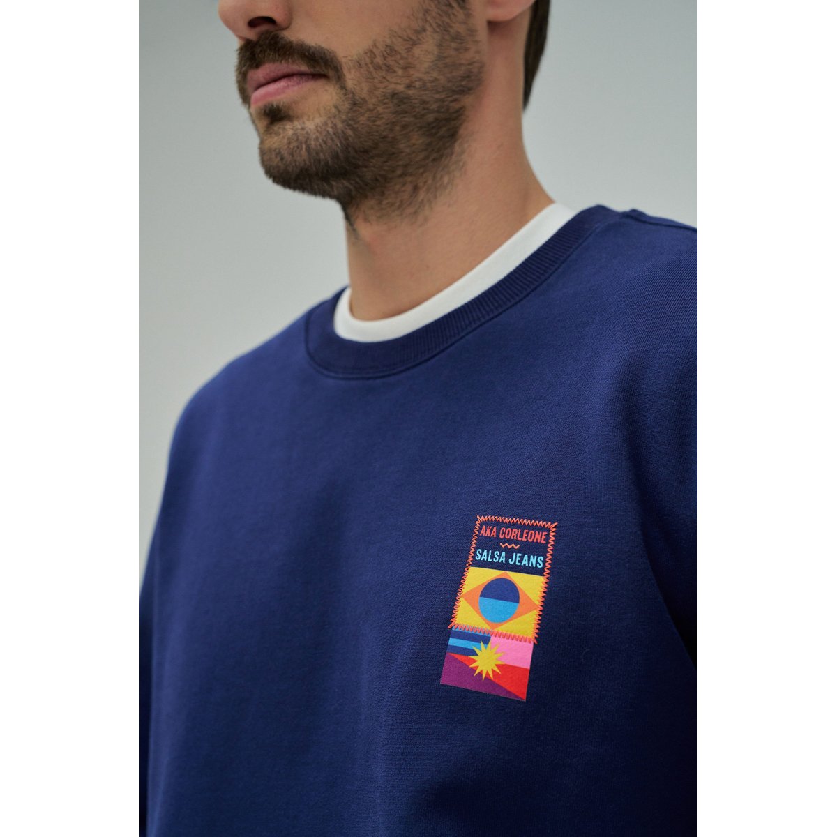 SWEATSHIRT AKA CORLEONE bleu, SALSA JEANS