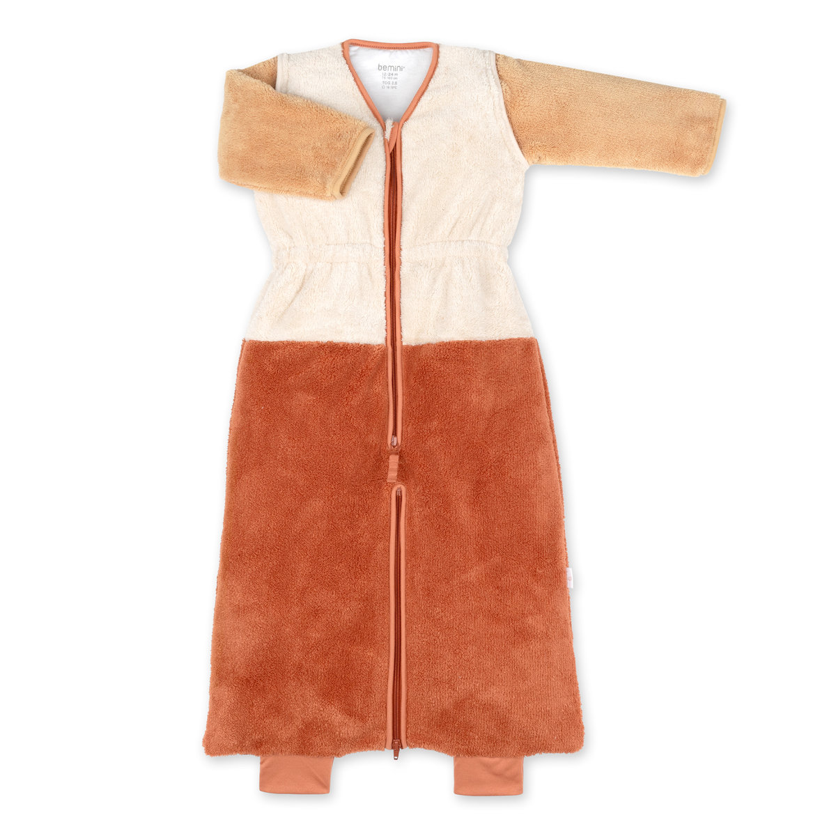Gigoteuse jambes séparables hiver - TOG 2.5 Chaud tout doux noisette tricolore, BEMINI