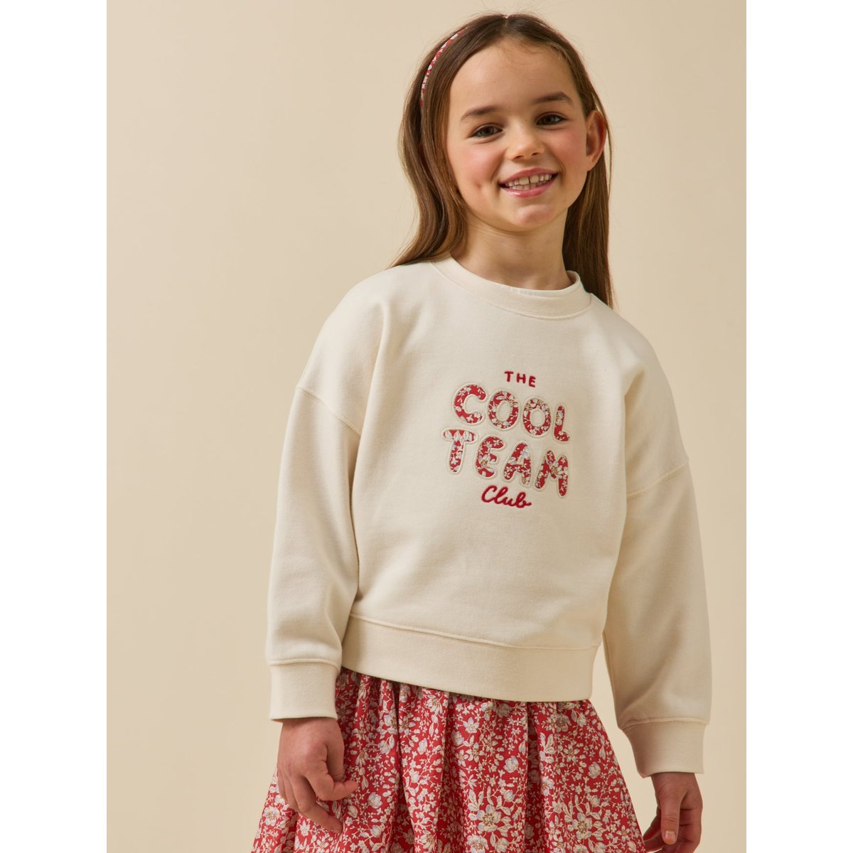 Sweat à message en tissu Liberty - coton biologique liberty lizzy, CYRILLUS