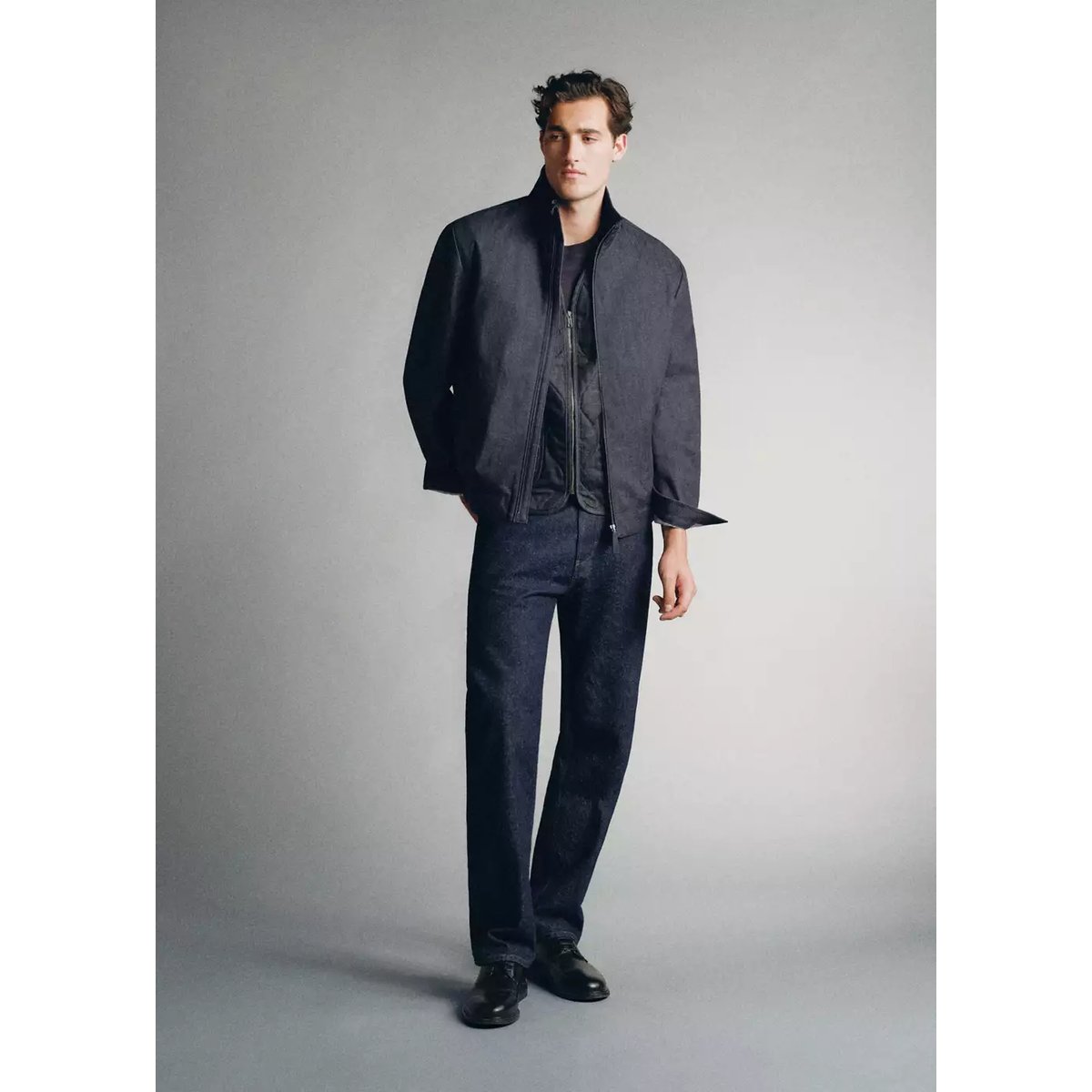 Veste en denim de coton bleu, MANGO MAN