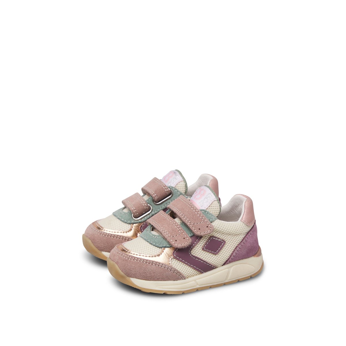 Sneakers en cuir et tissu NORALIS VL. rose-violet, FALCOTTO
