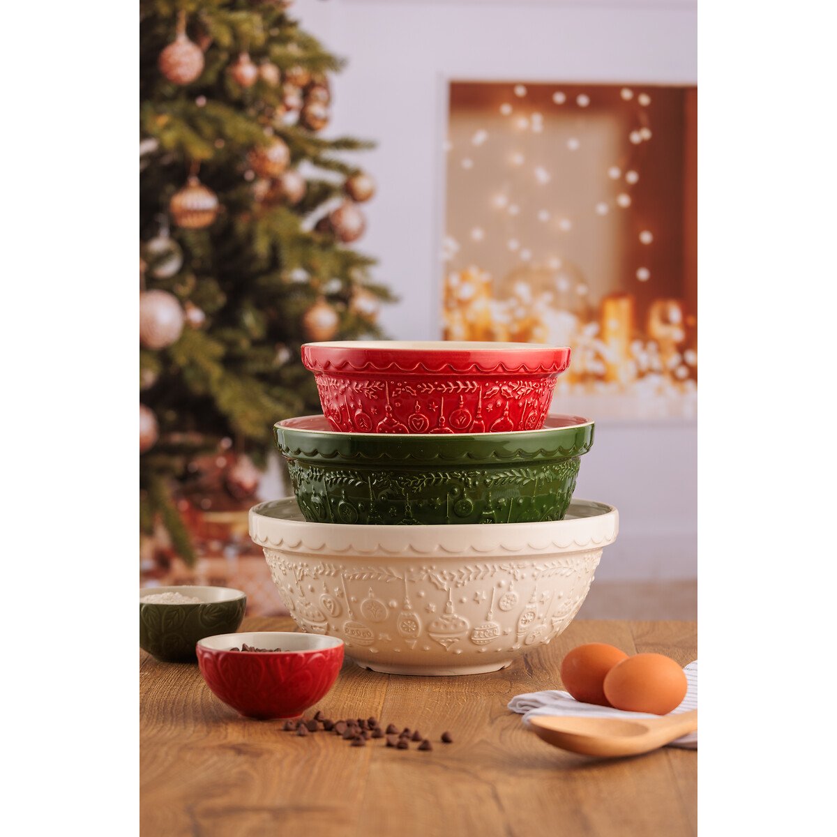 Deck the Halls 21cm Mixing Bowl red, MASON CASH