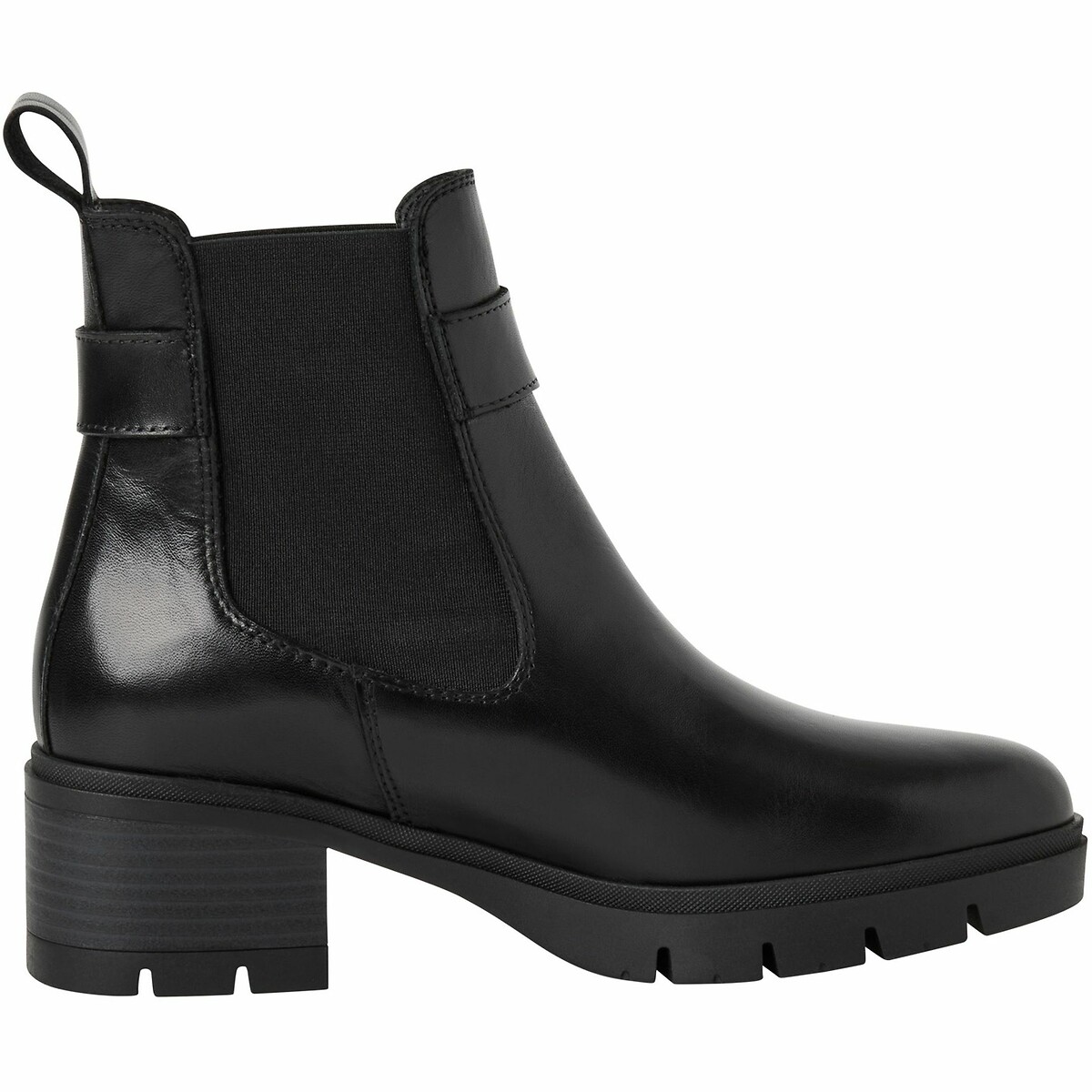 Boots en cuir noir, TAMARIS