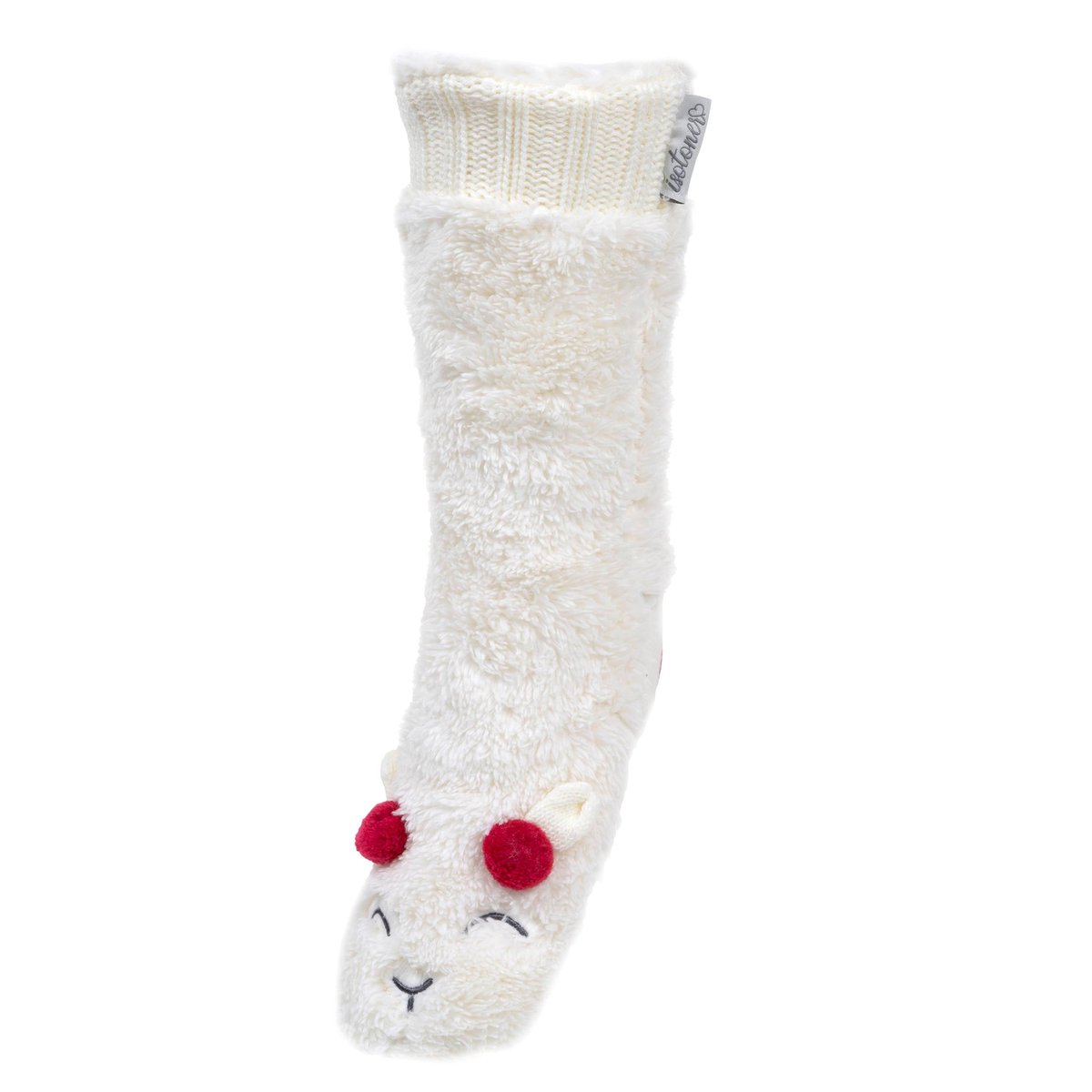 Chaussettes d'intérieur sherpa, picots antidérapants blanc, ISOTONER