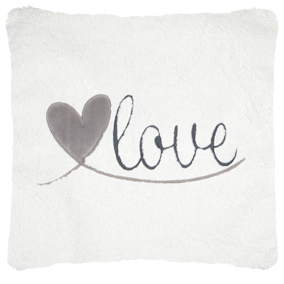 Coussin décoratif love gris, LOVELY CASA