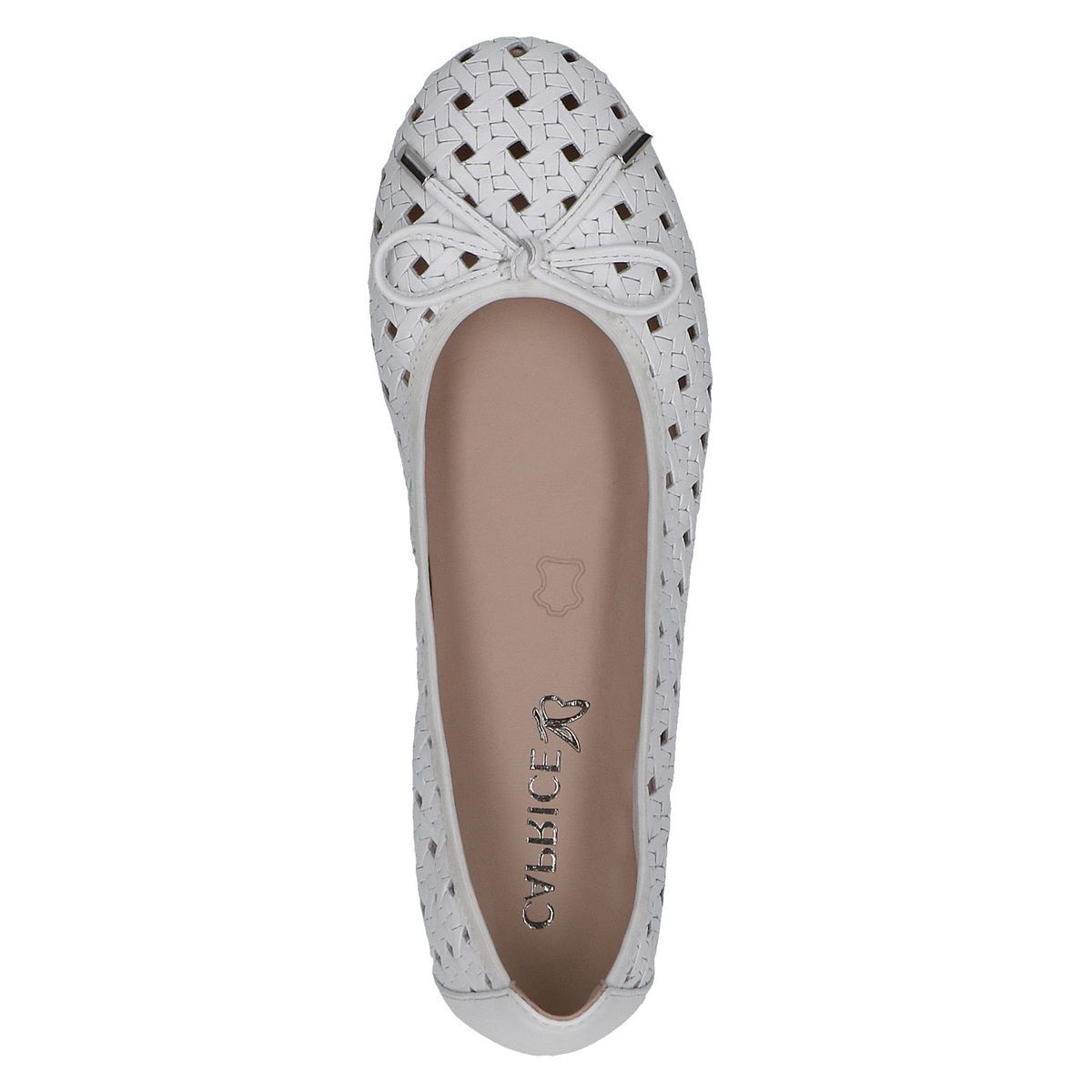 Ballerine en cuir blanc nappa, CAPRICE