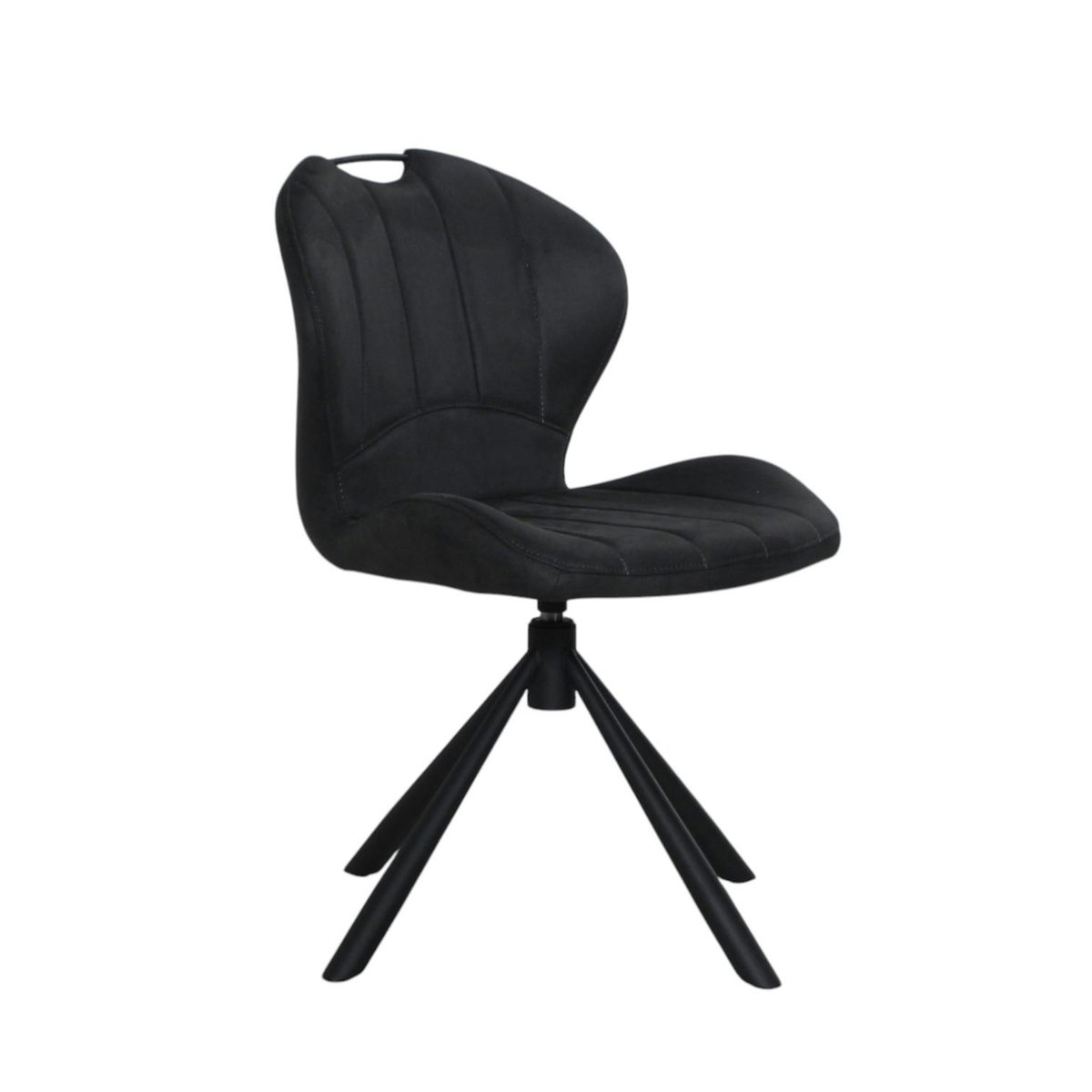 Chaise pivotante anthracite avec dossier courbe, (lot de 2) LOMBARDIE anthracite, PIER IMPORT