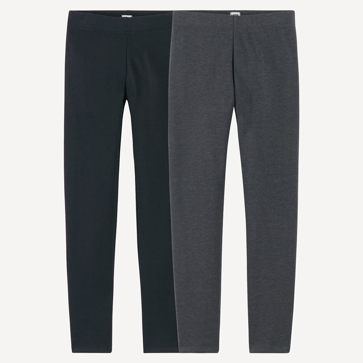 Set van 2 warme fleece leggings zwart+antraciet, LA REDOUTE COLLECTIONS