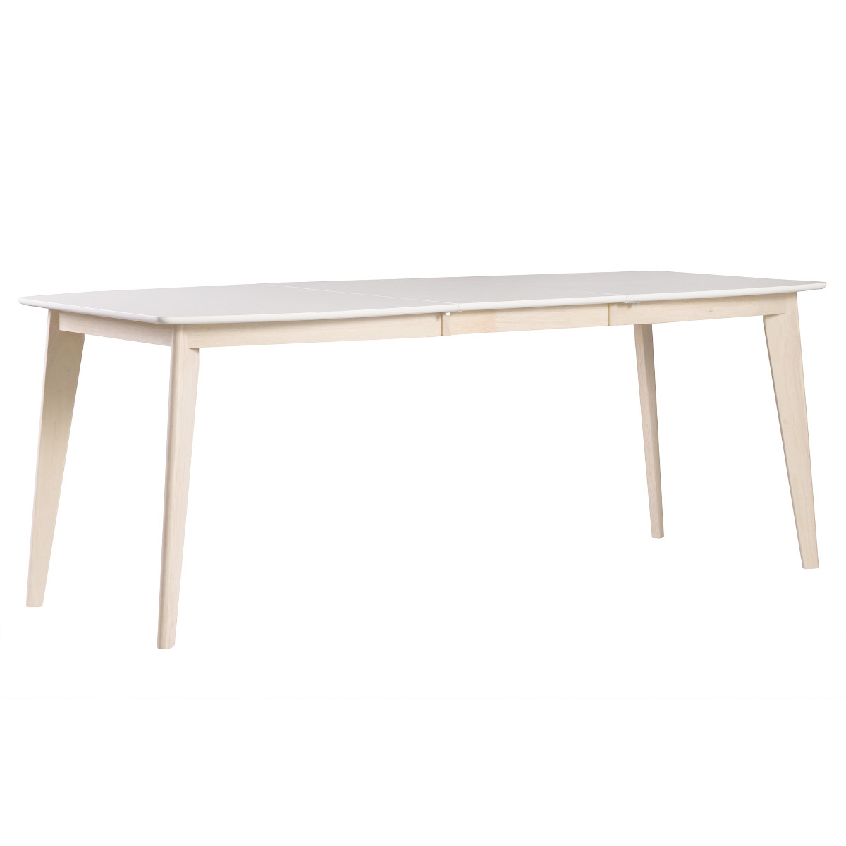 Table à manger extensible scandinave L150-200 cm LEENA blanc, MILIBOO