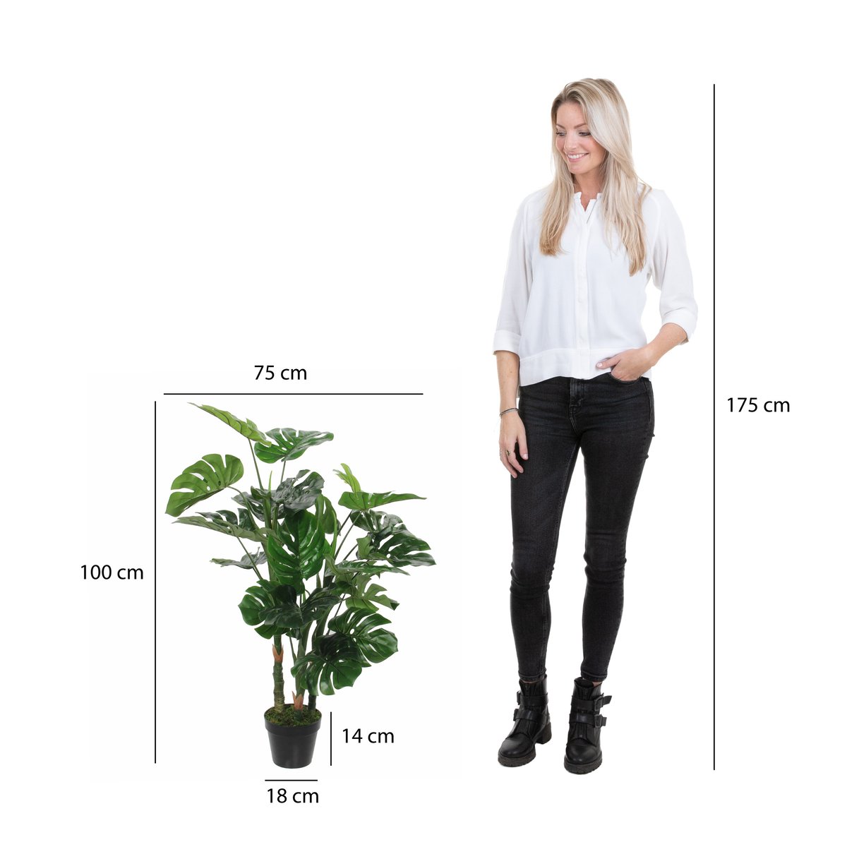 Plante artificielle MONSTERA vert, MICA DECORATIONS