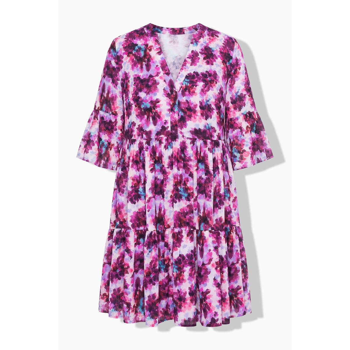 Robe évasée à volants, imprimé floral menthe bleue, STUDIO UNTOLD