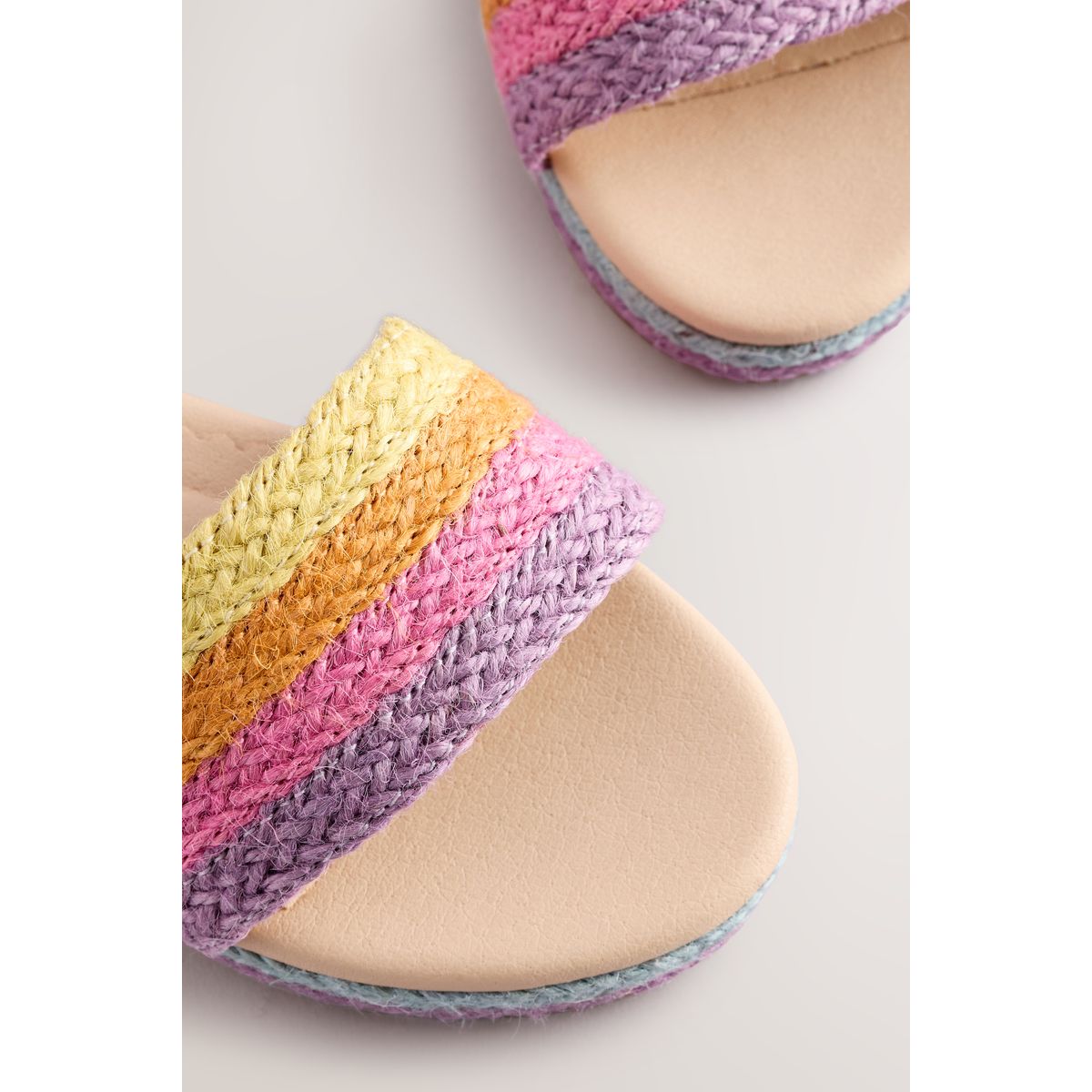 Sandales à semelles compensées jute arc-en-ciel, NEXT