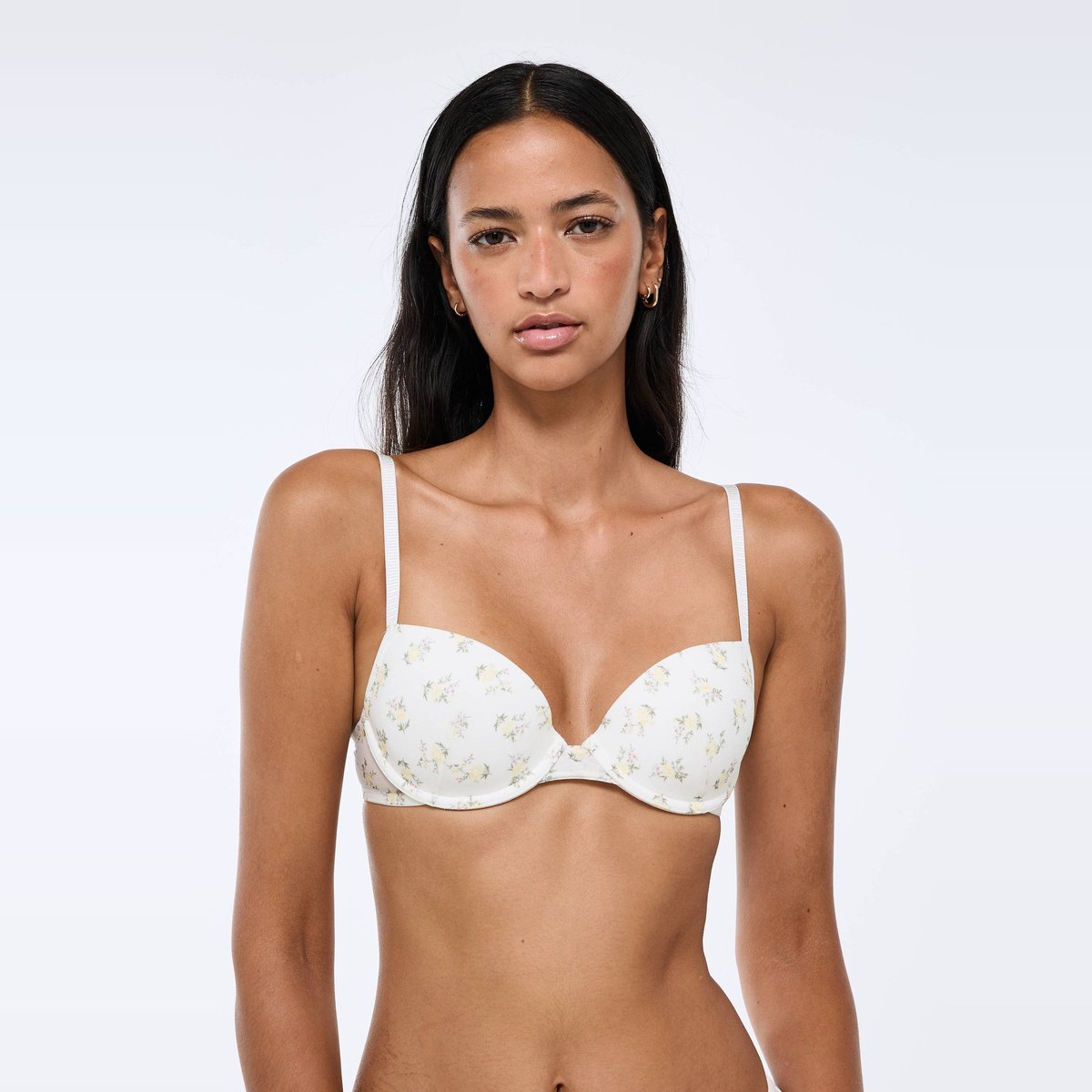 Soutien-gorge corbeille paddé JANE en tulle imprimé ecru, MONOPRIX