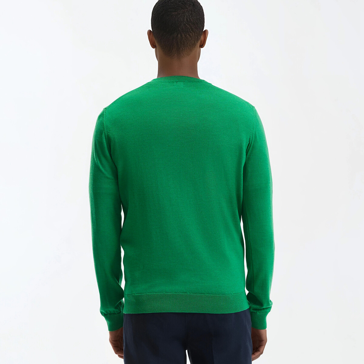 Pull laine mérinos Signature, BASTIEN vert prairie, LA REDOUTE COLLECTIONS