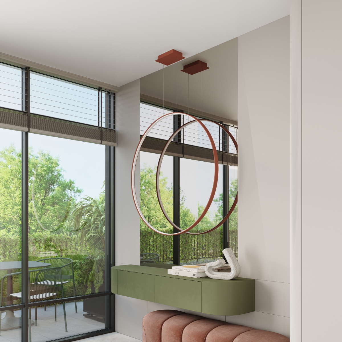 Suspension Aluminium Ocre Rouge LED 1 Rio ocre rouge, EDEN