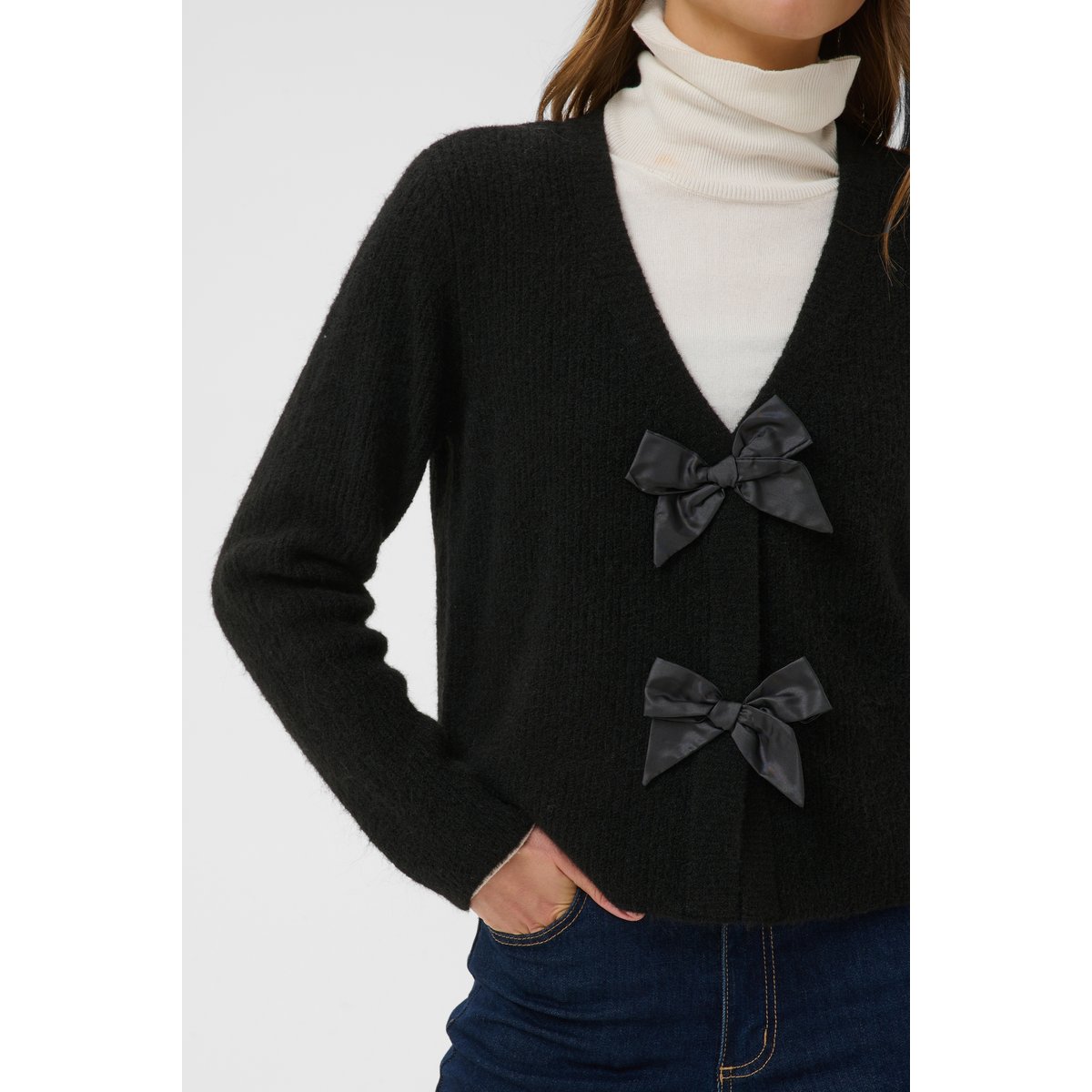 Cardigan à tricot noir black deep, KAFFE