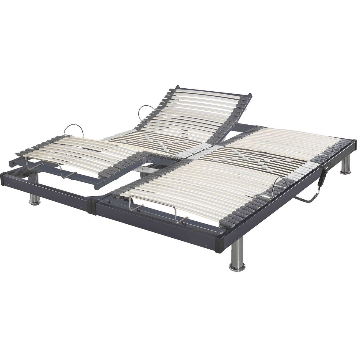 Sommier électrique relaxation extra plat gris, SOMEO