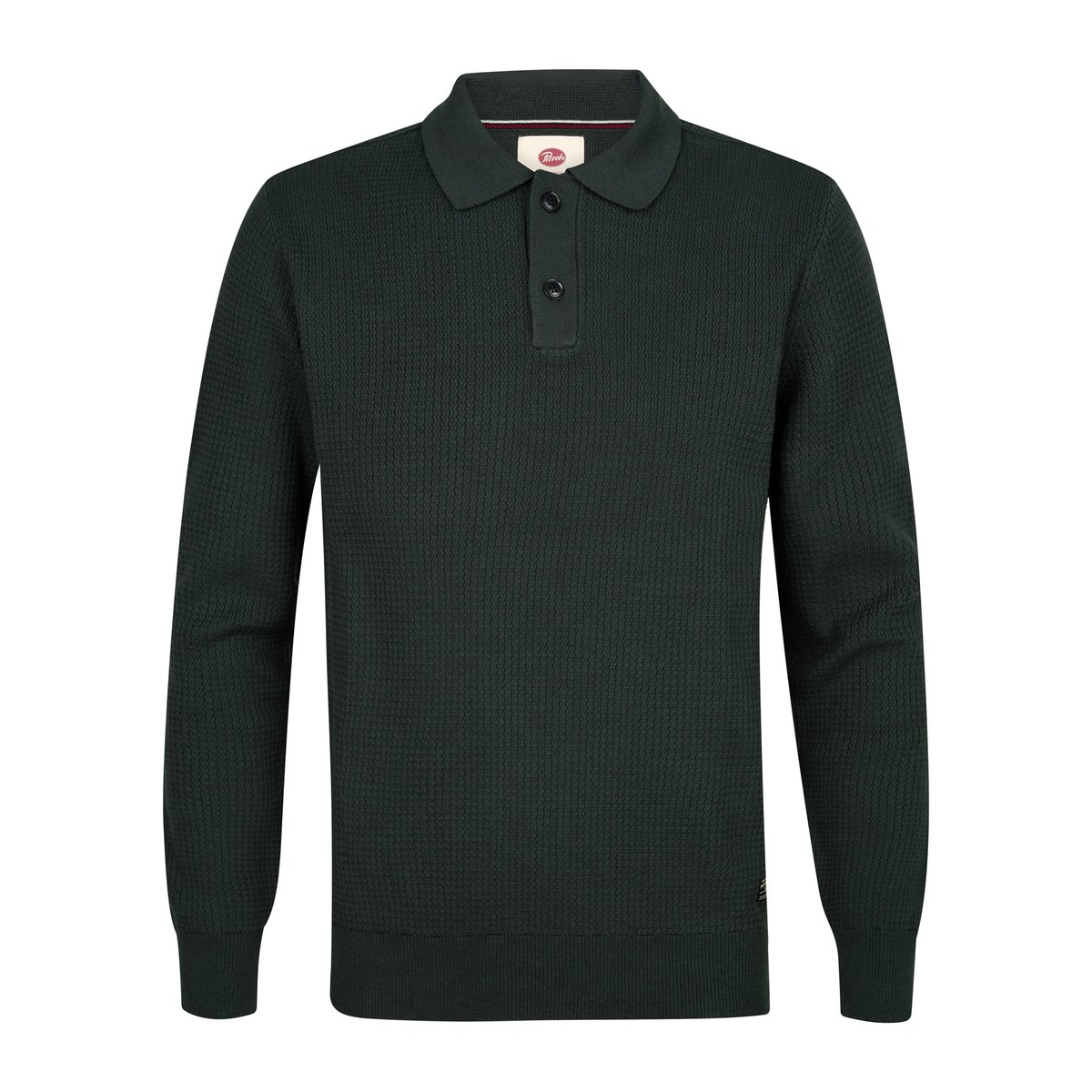 Pull Polo en maille à manches longues ironford vert deep green, PETROL INDUSTRIES