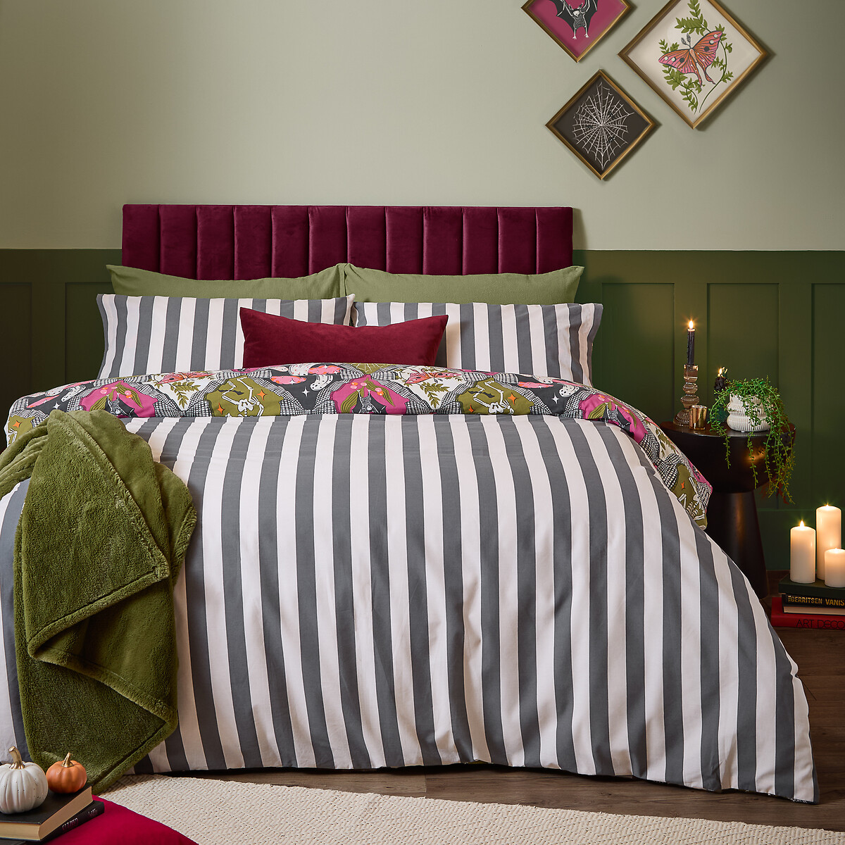 Hallowquin Spooky Reversible Duvet Cover and Pillowcase Set multi-coloured, FURN.