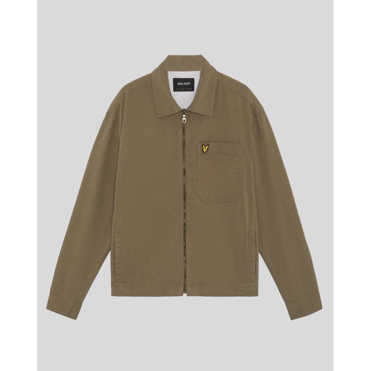 Surchemise légère délavage enzymatique vert kaki cendré, LYLE & SCOTT