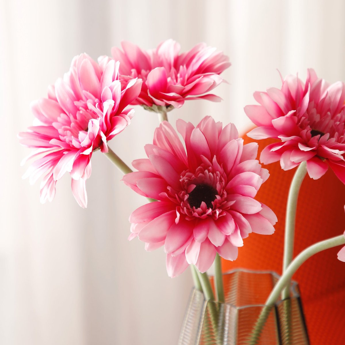 Tige de gerbera artificielle H59 rose, SIA DECO